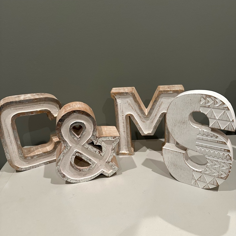 Rustic Wooden letters. Used for wedding and rustic home decorations.